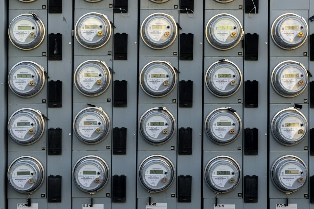Black and white electric meter, similar to the meters that can buzz or beep at home